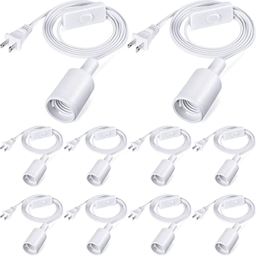 10 Pack Pendant Light Cord with Switch for E26 E27 (9.8 Feet)