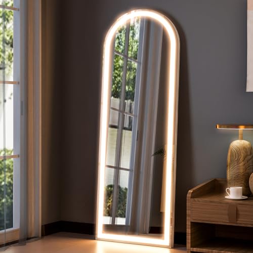 Arched LED Mirror Full Length Standing (Arched / 64"L x 21"W)
