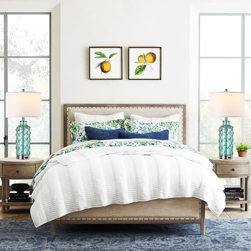 Cottage Nautical Accent Table Lamp Set of 2 (Blue(Fast Charging))