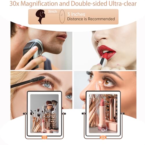 8.7" 5000mAh Rechargeable Wall Mounted Makeup Mirror (Bronze a)