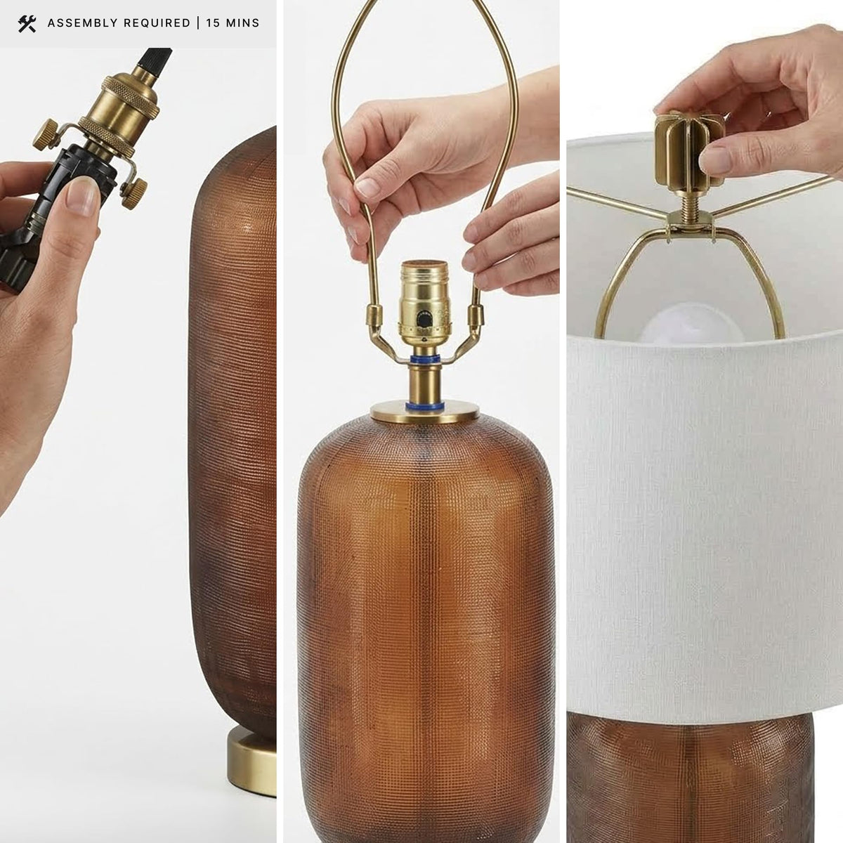 Farberman Amber Glass Table Lamp (Amber / Table Lamp)
