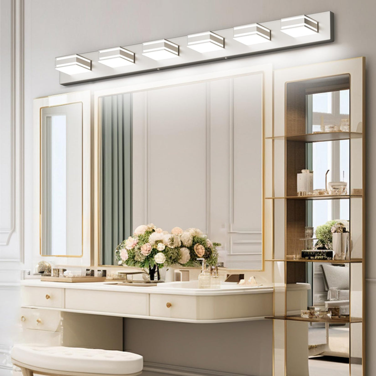 48inch Brushed Nickel Bathroom Vanity Light 6 (Brushed Nickel / 48 inch)