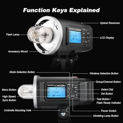 AD600BM Series Bowens Mount 600Ws Led Video Light High Speed Sync Outdoor Studio Flash Strobe with 2.4G Wireless X System