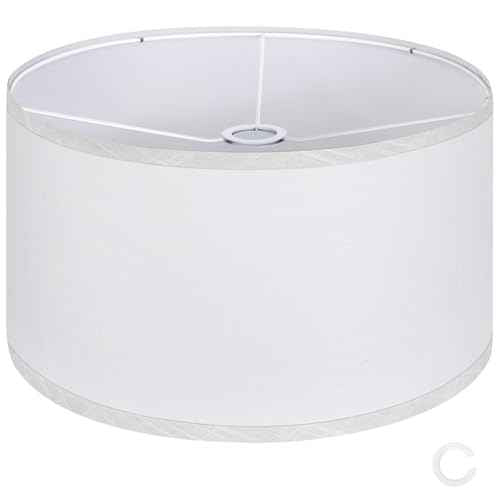 White Large Drum Lamp Shades for Floor Lamps (16 Inch+White Shade)