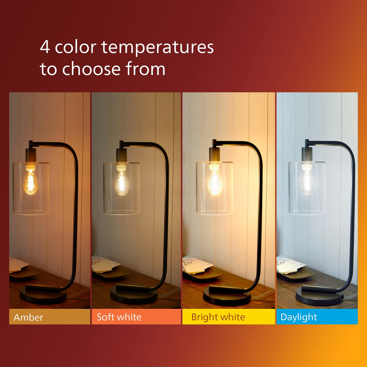 LED 60 W A19 Vintage Edison Spiral Amber (Amber (2000k))