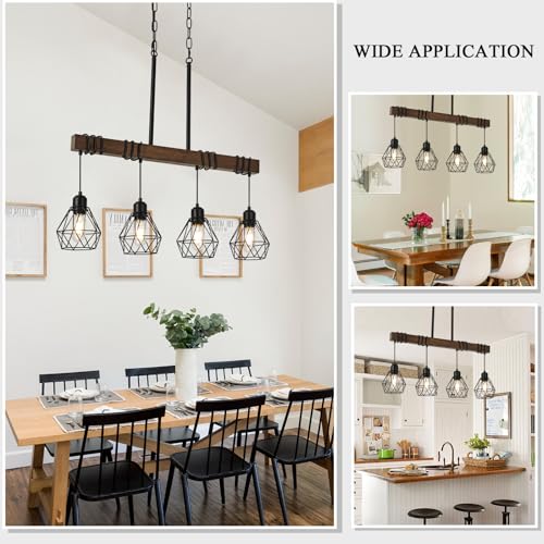 Farmhouse Dining Room Light Fixture (Black / 4-Light)