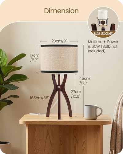 Bedside Lamps Set of 2 (Sisal + Dark Walnut)
