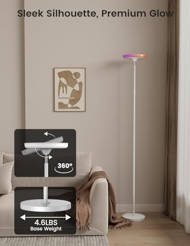 UFO Torchiere Floor Lamp (White)