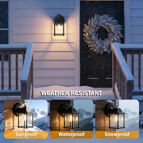 Outdoor Wall Light Fixture (Black / 2-Pack D2D)