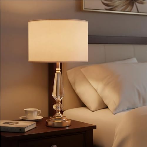 Crystal Table Lamp (Crystal pillar+White)