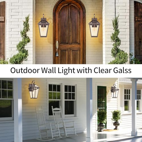Large Outdoor Light Fixtures Wall Mount 21'' Waterproof Exterior Wall Lanterns Outdoor Lighting Oil (Oil-Rubbed Bronze- 1 PACK / Large)