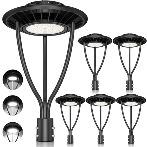 6 PCS 100W LED Post Top Lights with Photocell