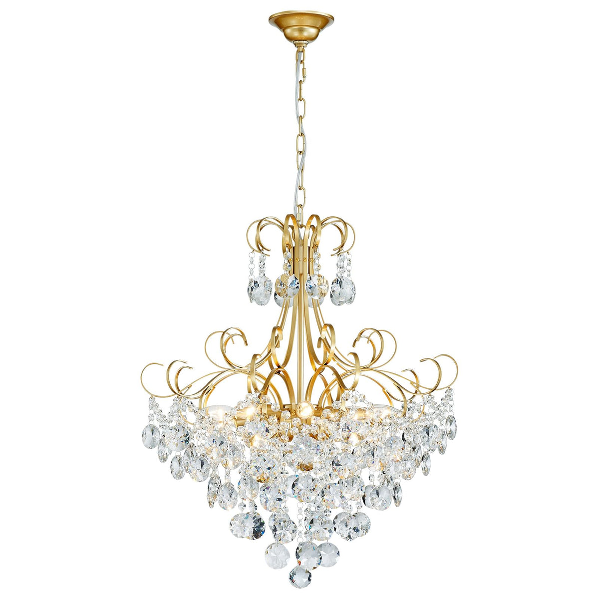 Crystal Chandelier (Gold / 28" High 23" Wide)