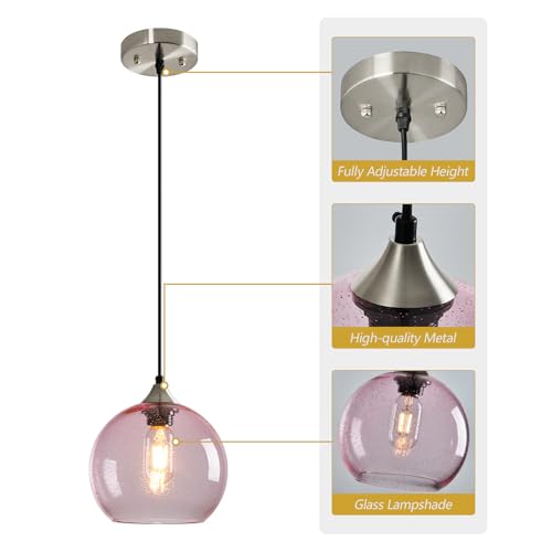 Pink Pendant Lights Kitchen Island 3 Pack (Pink / M - 7.87 in)