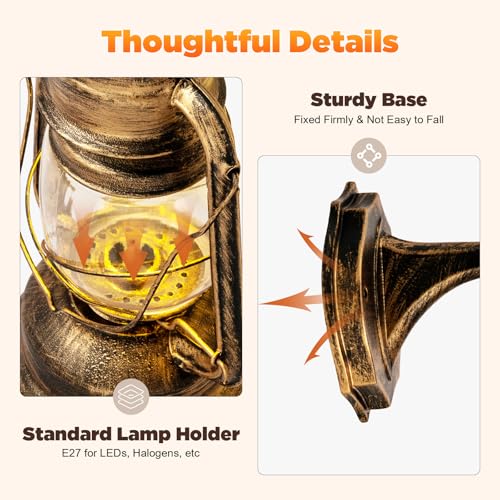 Industrial Rustic Wall Sconce Lantern Light (Brass / 2pcs)