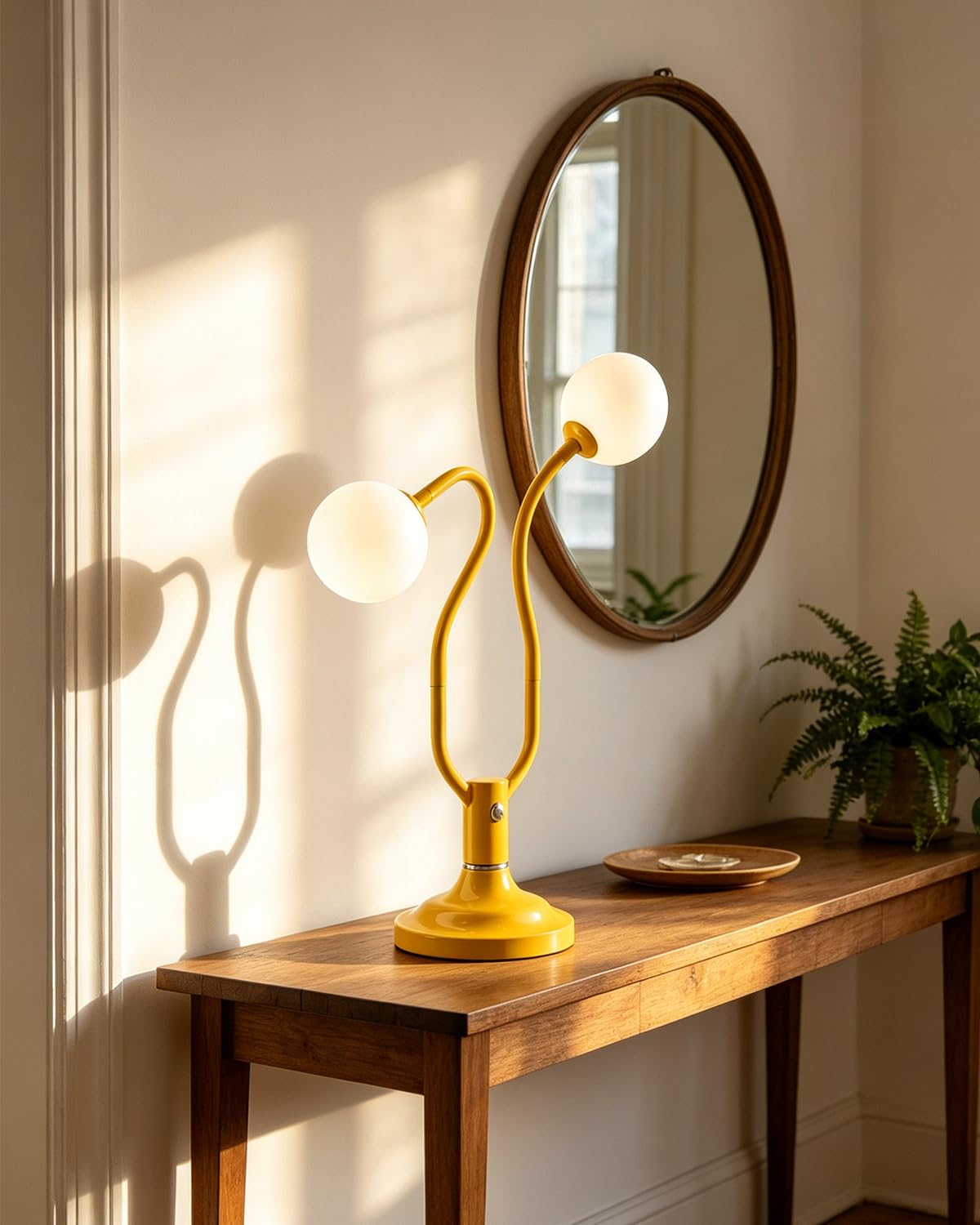 Yellow Globe Table Lamp Magic DIY Arms G9 Bulbs Included Dimmable (14-Yellow-Globe-2U-Magic DIY Arms)