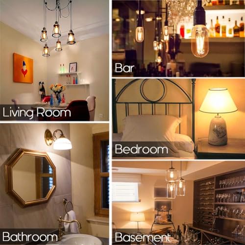 E26 LED Bulb 6W Equivalent e26 led Bulb 60 Watt Warm White 2700K Dimmable E26 Edison Bulb AC120V 600lm Tubular T14 LED Bulb for Pendant (6w=60w 2700k 600lm Warm White)