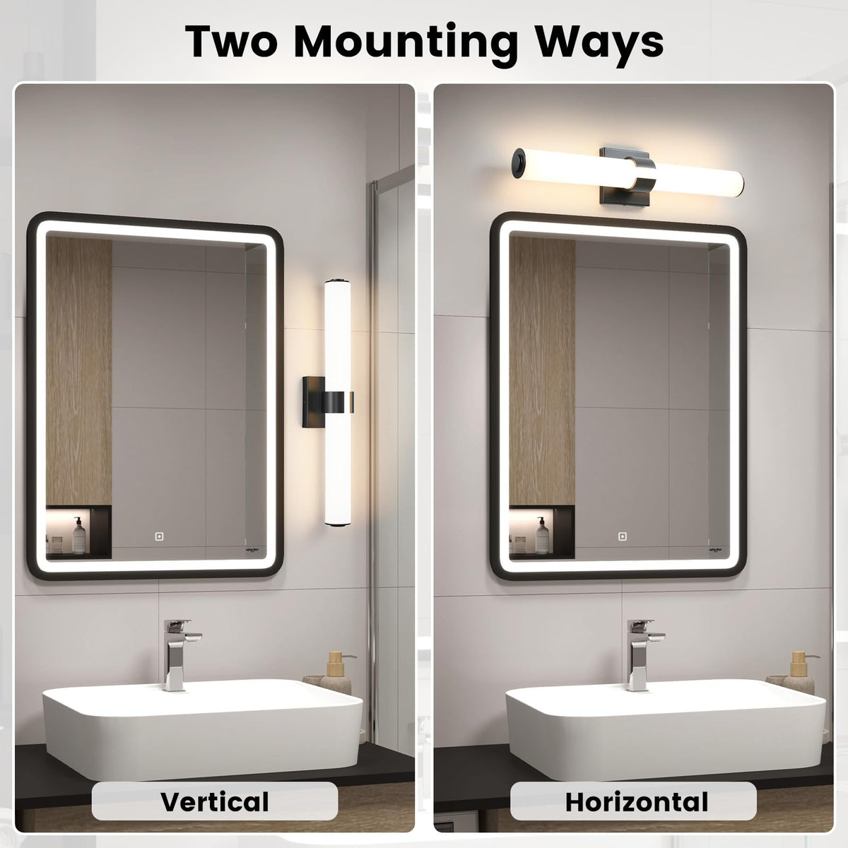Black Vanity Lights for Bathroom (Black / 22.8 INCH)