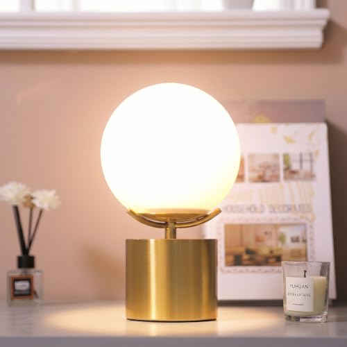 10 Inch Gold Globe Table Lamp (Gold)