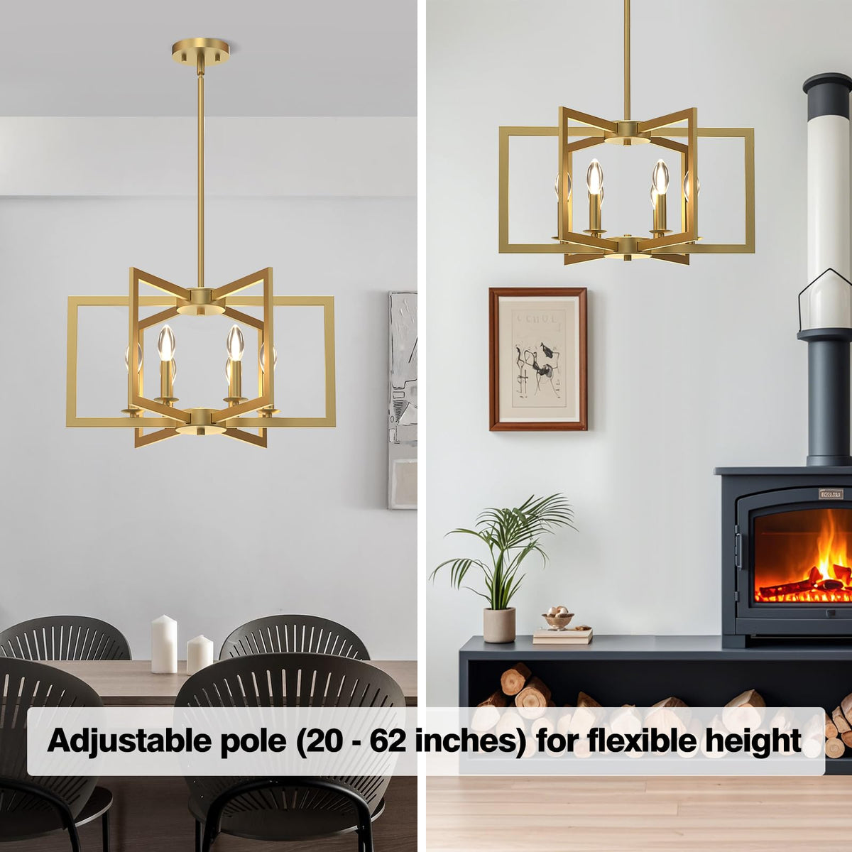 Modern Gold Chandelier (6-Light / Gold)