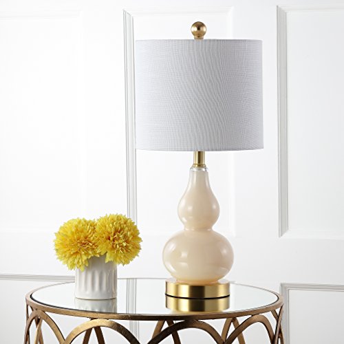 Anya Gourd Glass Table Lamp 20.5" (Single / Ivory)