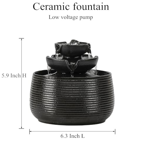 Outdoor and Indoor Water Feature Fountain Waterfall Tabletop Desktop mini Ceramic Garden Fountain