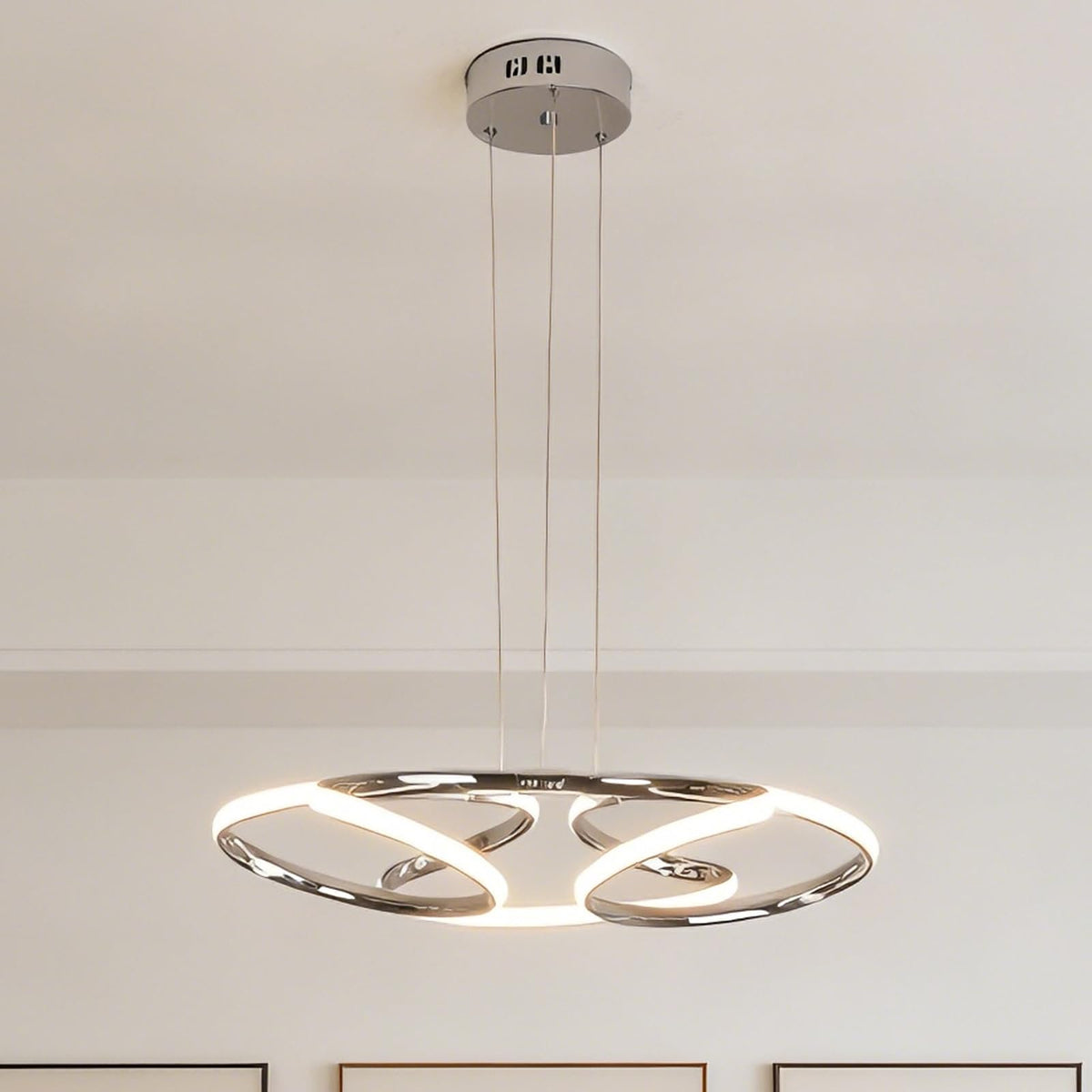 23 inch Modern Chandelier for Dining Room (Chrome Dia 23")