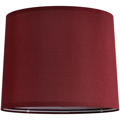 Burgundy Lamp Shade Medium Drum (11"×13"×10"-1 Pc / Burgundy Natural Faux Silk)