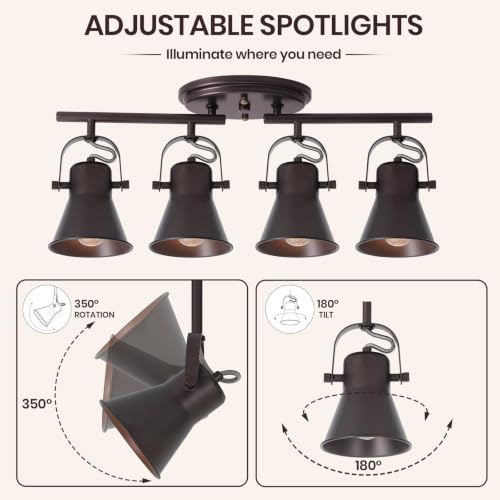 4 Light Kitchen Track Lighting (4-Light / Dark Brown)