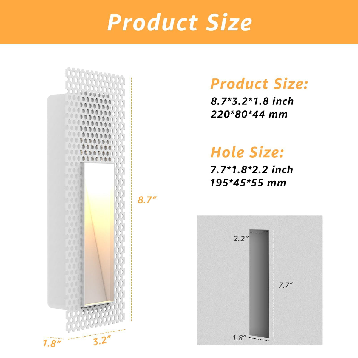 8 Pack Trimless Recessed Step Lights (8 Pack)