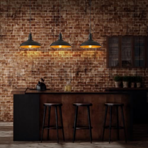 Farmhouse Pendant Lights with Large 14 Inch Dome (Matte Black / 14" Dome)