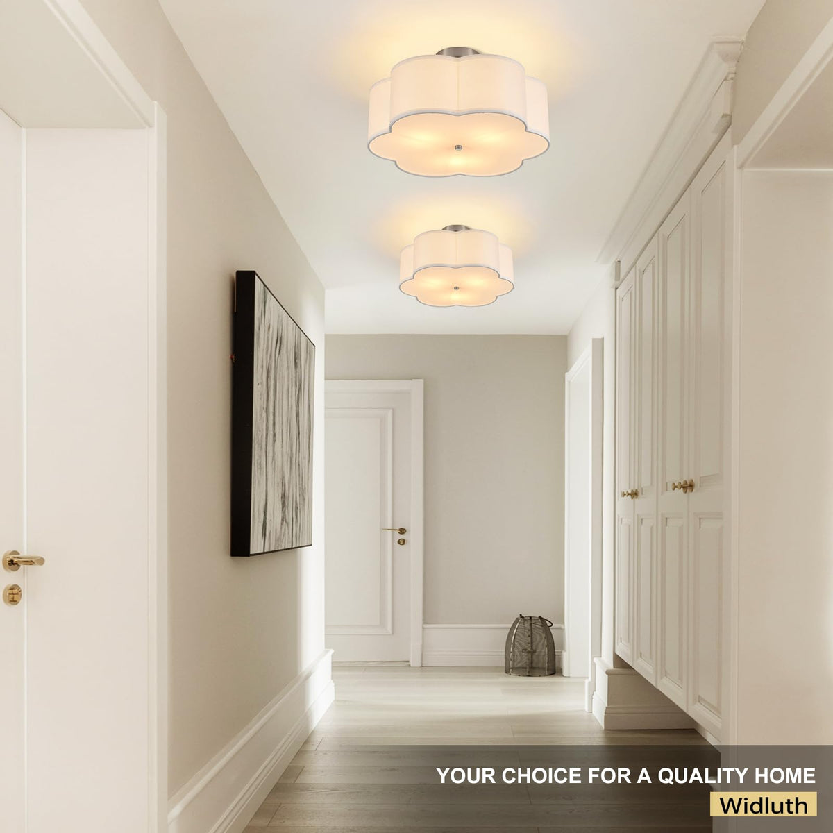 18" Chrome Semi Flush Mount Ceiling Light (18" Chrome Layered Petal)