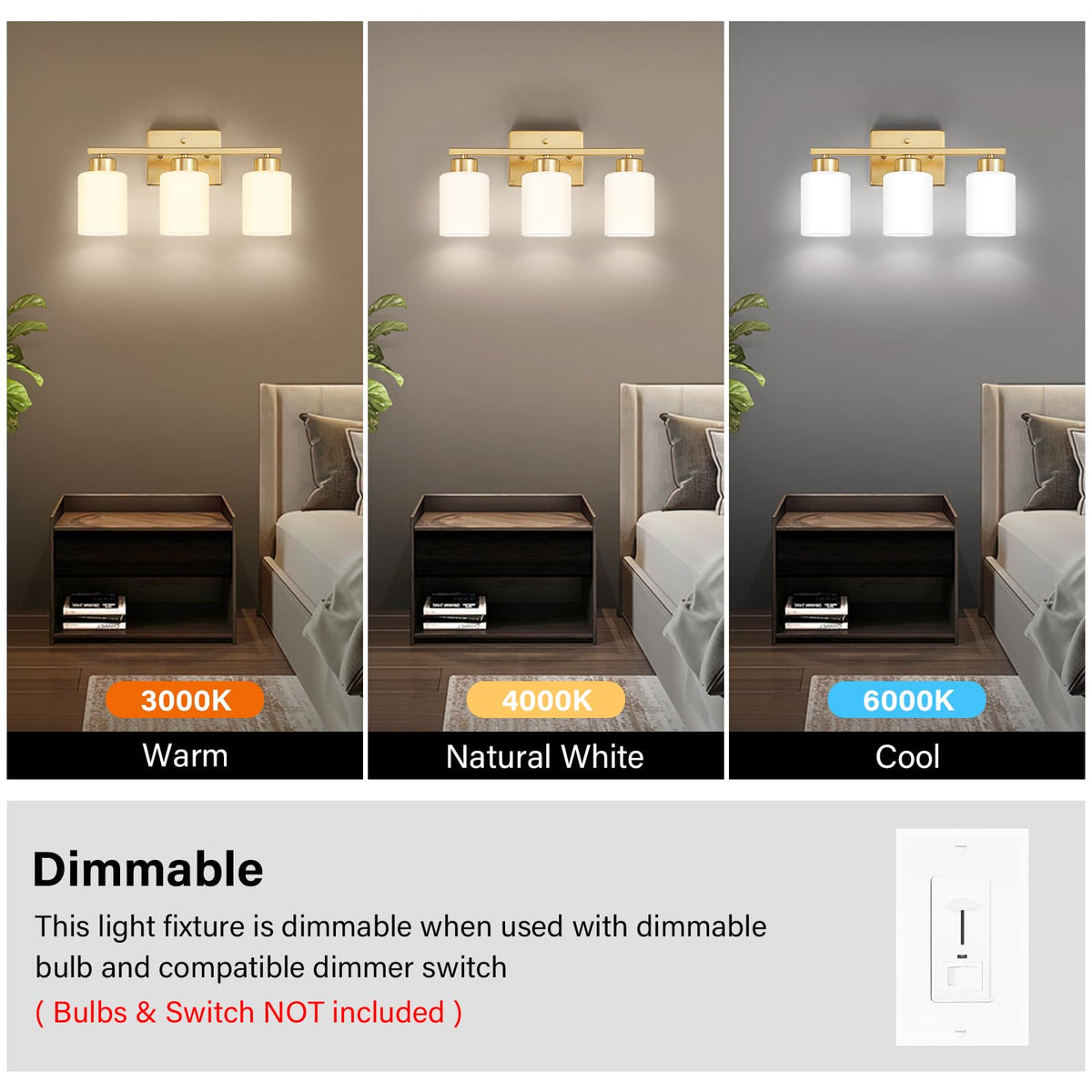 Gold Bathroom Light Fixtures Vanity Lights Over Mirror (Gold / 17.30 inch)