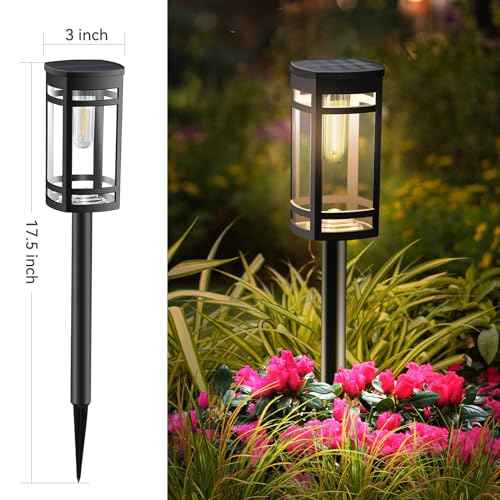 12 Pack Solar Pathway Lights Outdoor Waterproof (Warm white light)