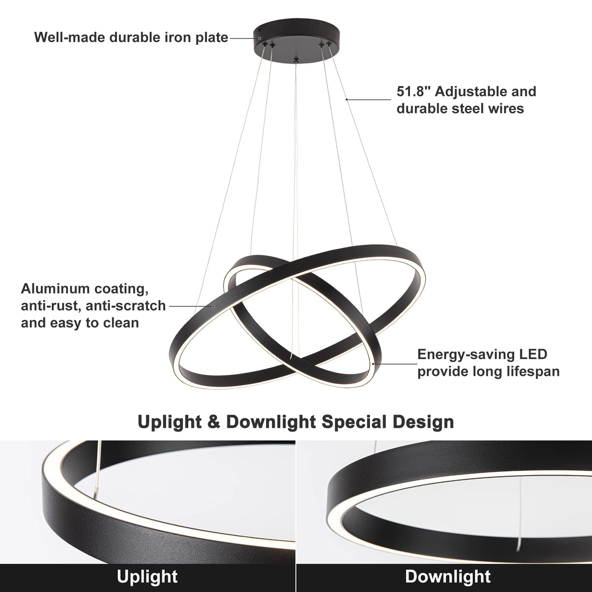Modern Led Chandelier (15.7"+23.6")