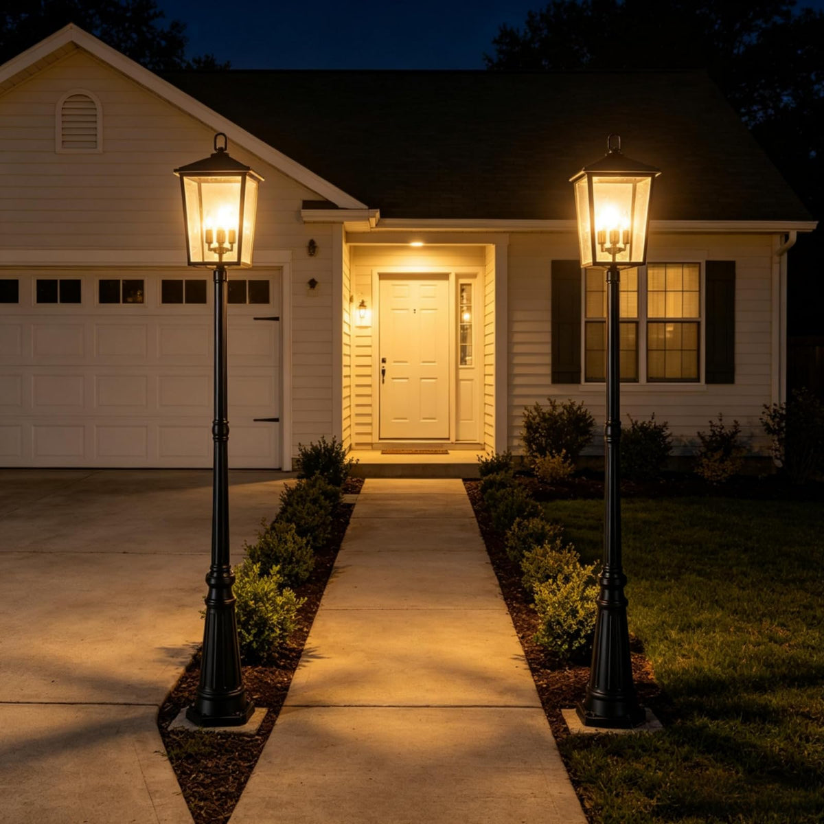 Outdoor Post Light 92" (Black (3-Light))