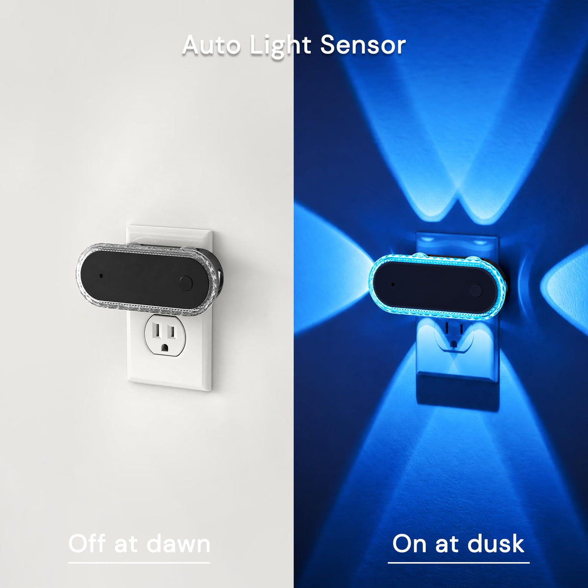 Night Lights Plug into Wall 2 (Black-RGB / 2 Pack)