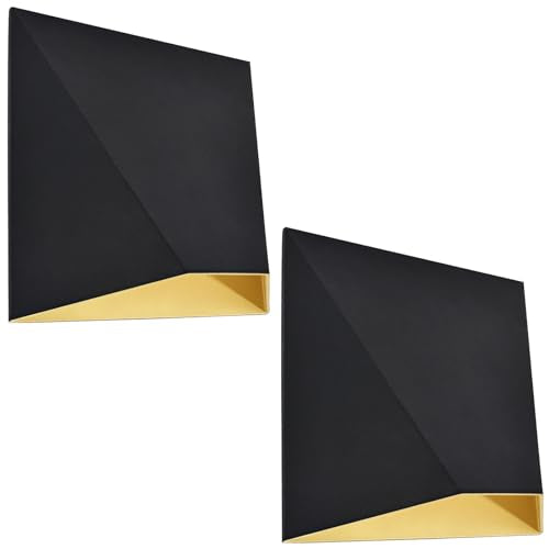 Outdoor LED Black and Gold Wall Sconce