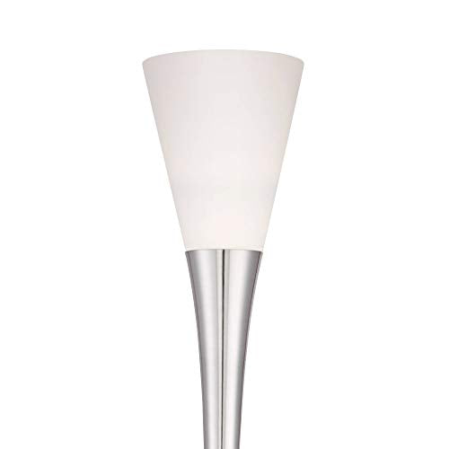 Piazza 72 1 2" Tall Brushed Nickel Modern Torchiere Floor Lamp (Silver Brushed Nickel)