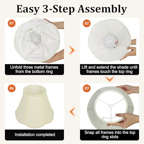 Cream Scalloped Lamp Shades Set of 2 (Cream)