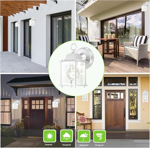 4 Packs White Outdoor Wall Lantern (4 Pack / White)