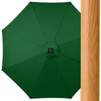 10ft Solar Polyester LED Lighted Patio Umbrella w