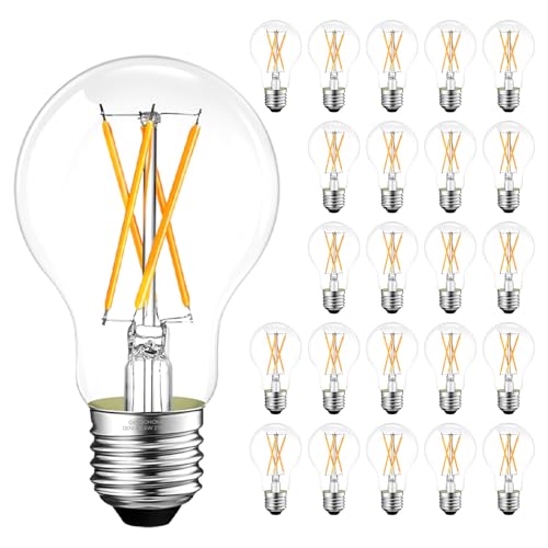 A19 E26 LED Light Bulbs 60 Watt Equivalent (24 Pack / 2700k Warm White)