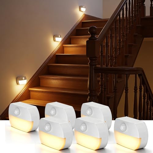 Motion Sensor Step Lights Indoor (Soft White / 6 Pack)