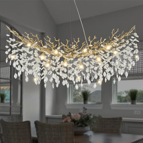 Modern Crystal Chandelier for Dining Room (Gold / A-L47 Inch)
