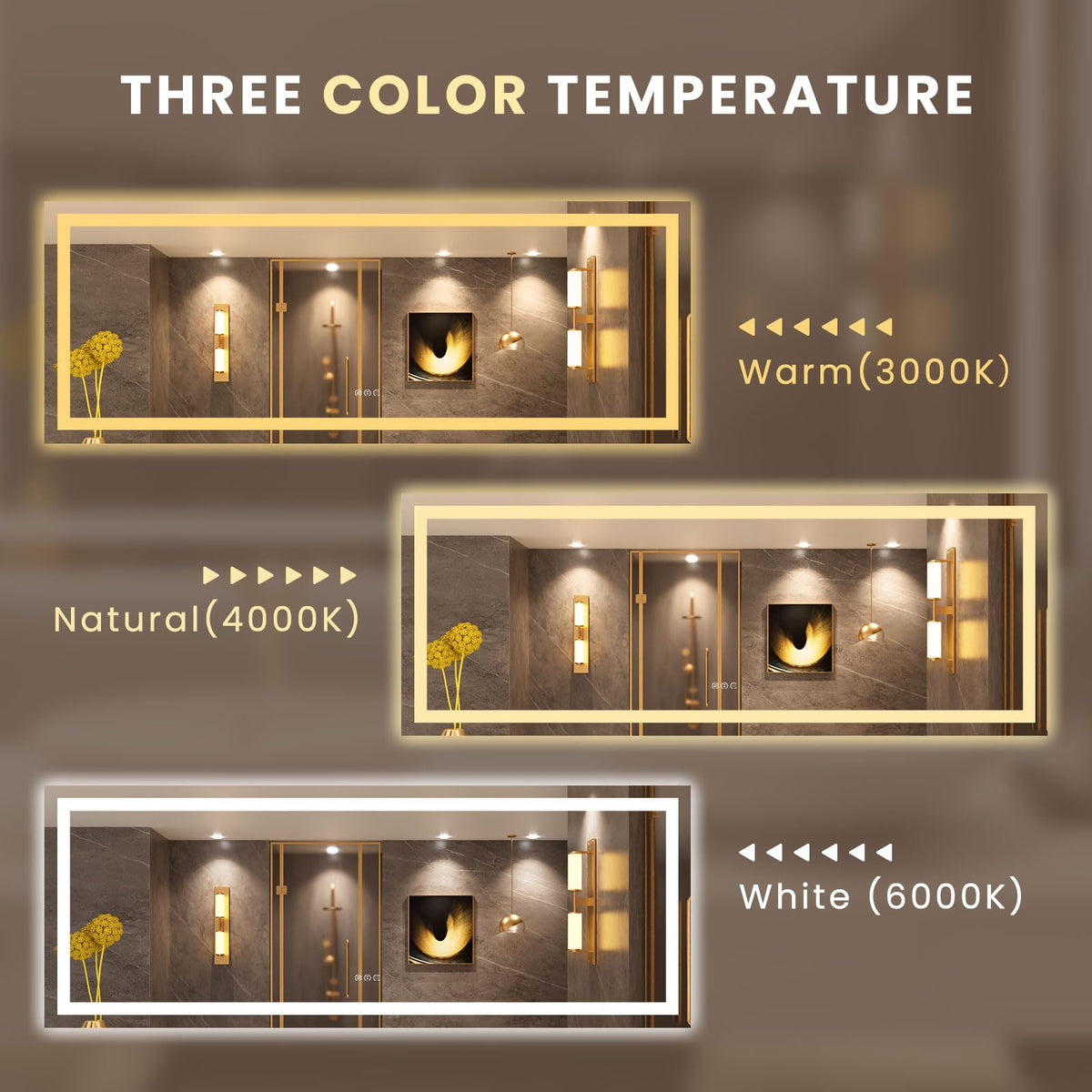 84"X32" LED Bathroom Mirror with Lights (Led / 32"L x 84"W)