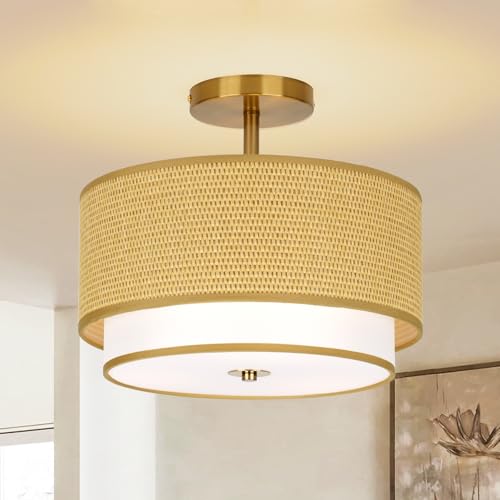 Boho Light Fixtures Woven Rattan (Natural)