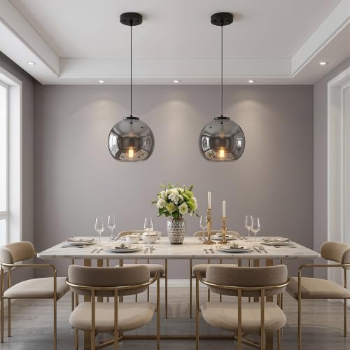 Mirror Smoke Gray Glass Pendant Light Kitchen Island (Mirror Smoke Gray(7.87 in) / 1-Pack)