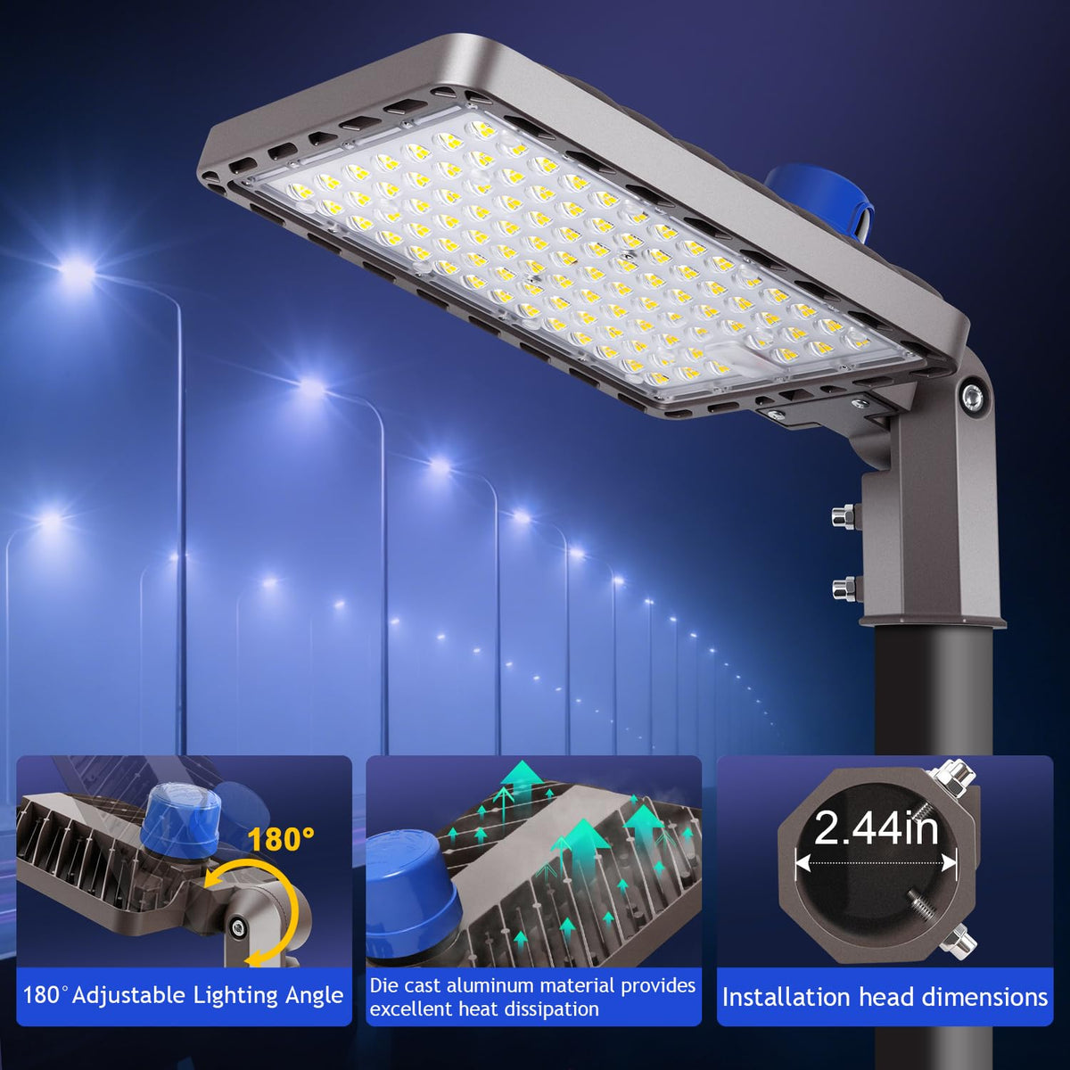 240W LED Parking Lot Lights Slip Fitter LED Pole Light 4Pack (240W/Slip Fitter/4PC)