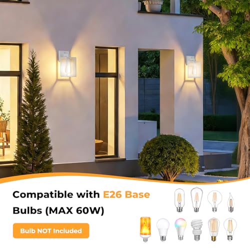 Plastic Dusk to Dawn Outdoor Wall Sconce White 4 (White)